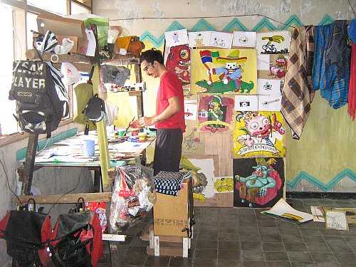 Piero in his lab in Jogja